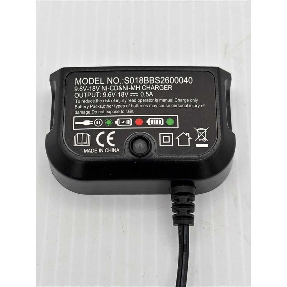 Black and Decker Compatible 9.6V-18V Ni-CD Ni-Mh Battery Charger S018BBS2600040